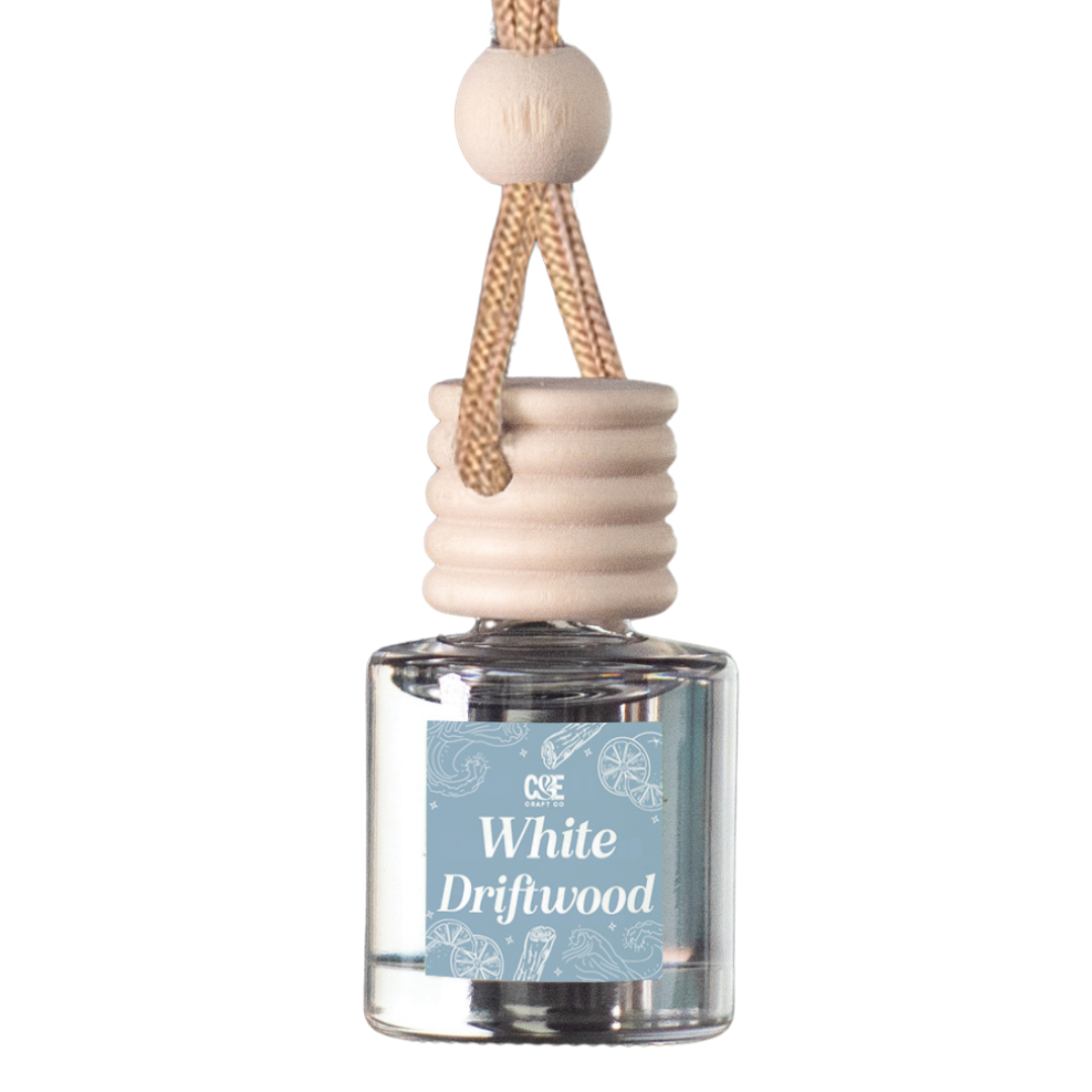 White Driftwood Scented Car Freshener