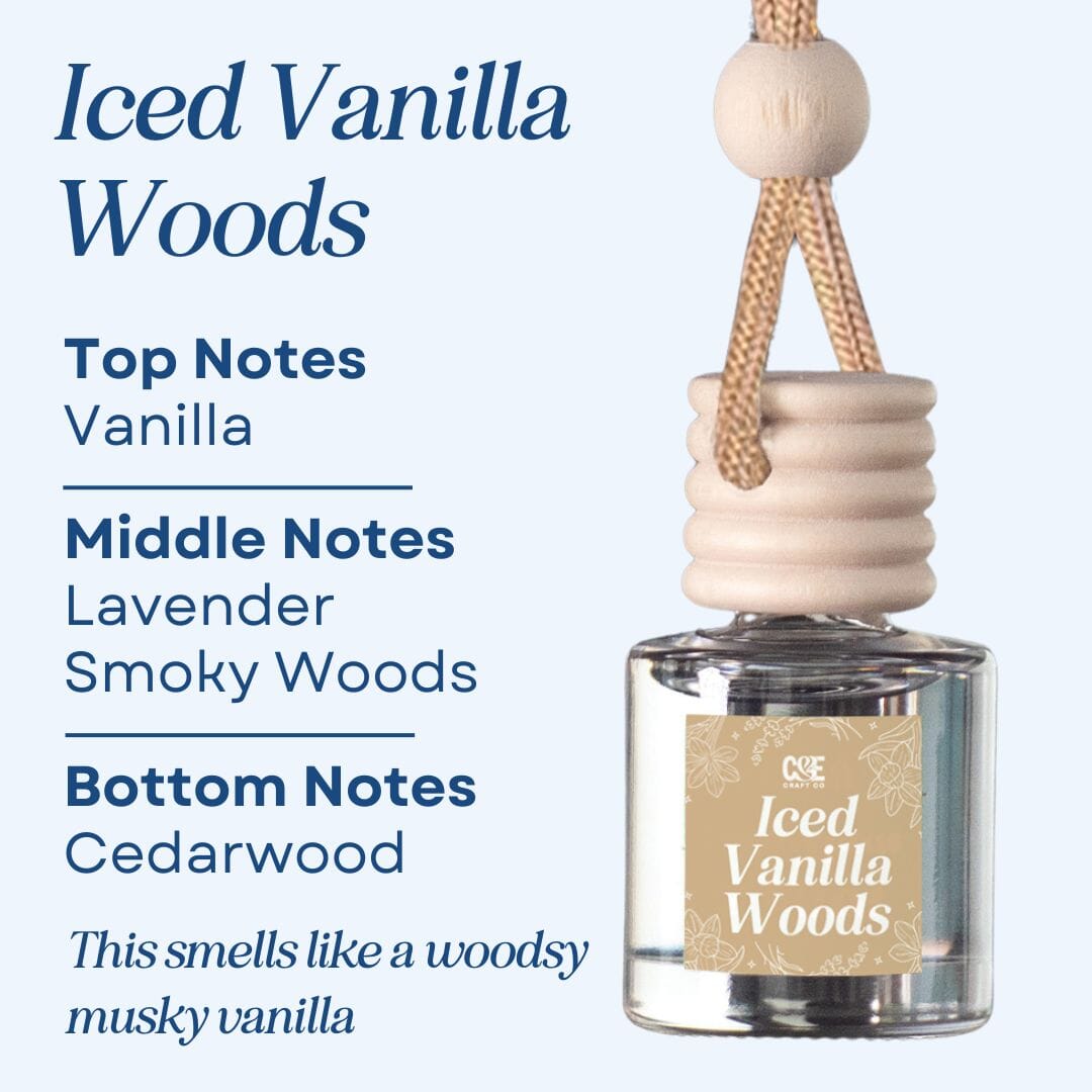 Scented Car Air Freshener Vehicle Air Fresheners CANDECraftCo Iced Vanilla Woods