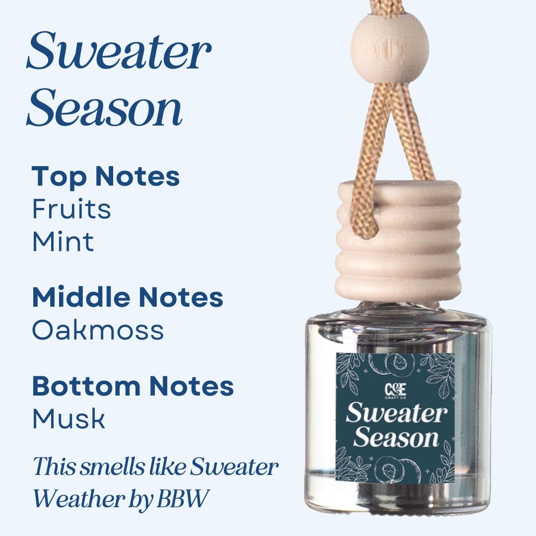 Scented Car Air Freshener Vehicle Air Fresheners CANDECraftCo Sweater Season