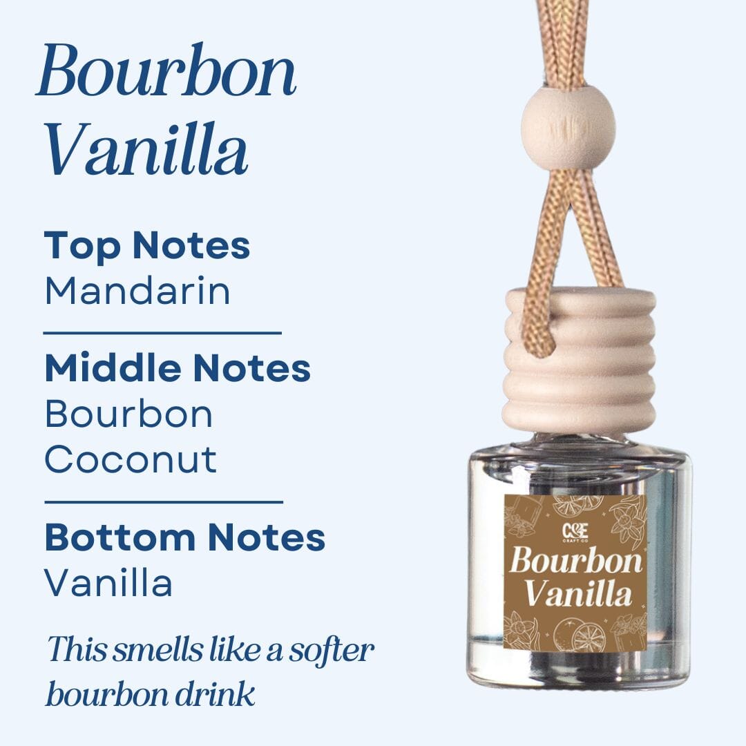 Scented Car Air Freshener Vehicle Air Fresheners CANDECraftCo Bourbon Vanilla