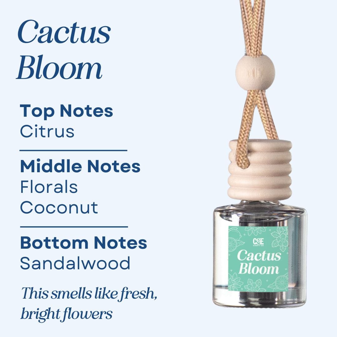 Scented Car Air Freshener Vehicle Air Fresheners CANDECraftCo Cactus Bloom