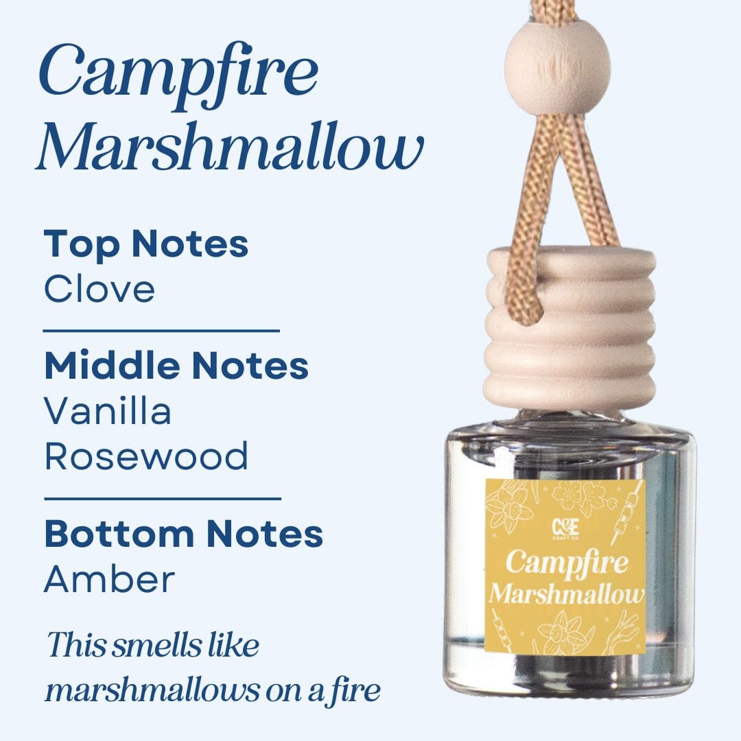 Scented Car Air Freshener Vehicle Air Fresheners CANDECraftCo Campfire Marshmallow