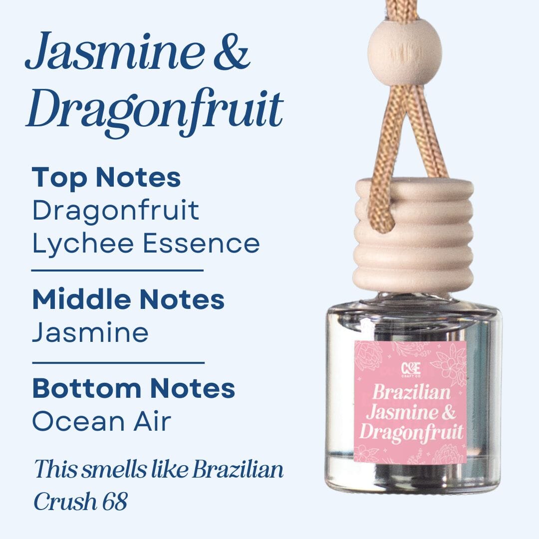 Scented Car Air Freshener Vehicle Air Fresheners CANDECraftCo Brazilian Jasmine & Dragonfruit