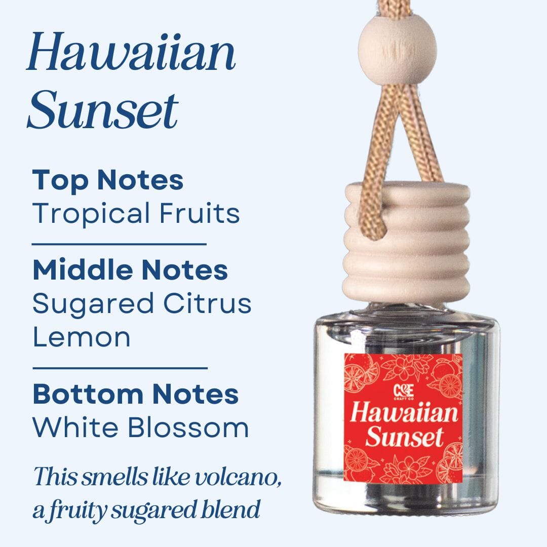 Scented Car Air Freshener Vehicle Air Fresheners CANDECraftCo Hawaiian Sunset