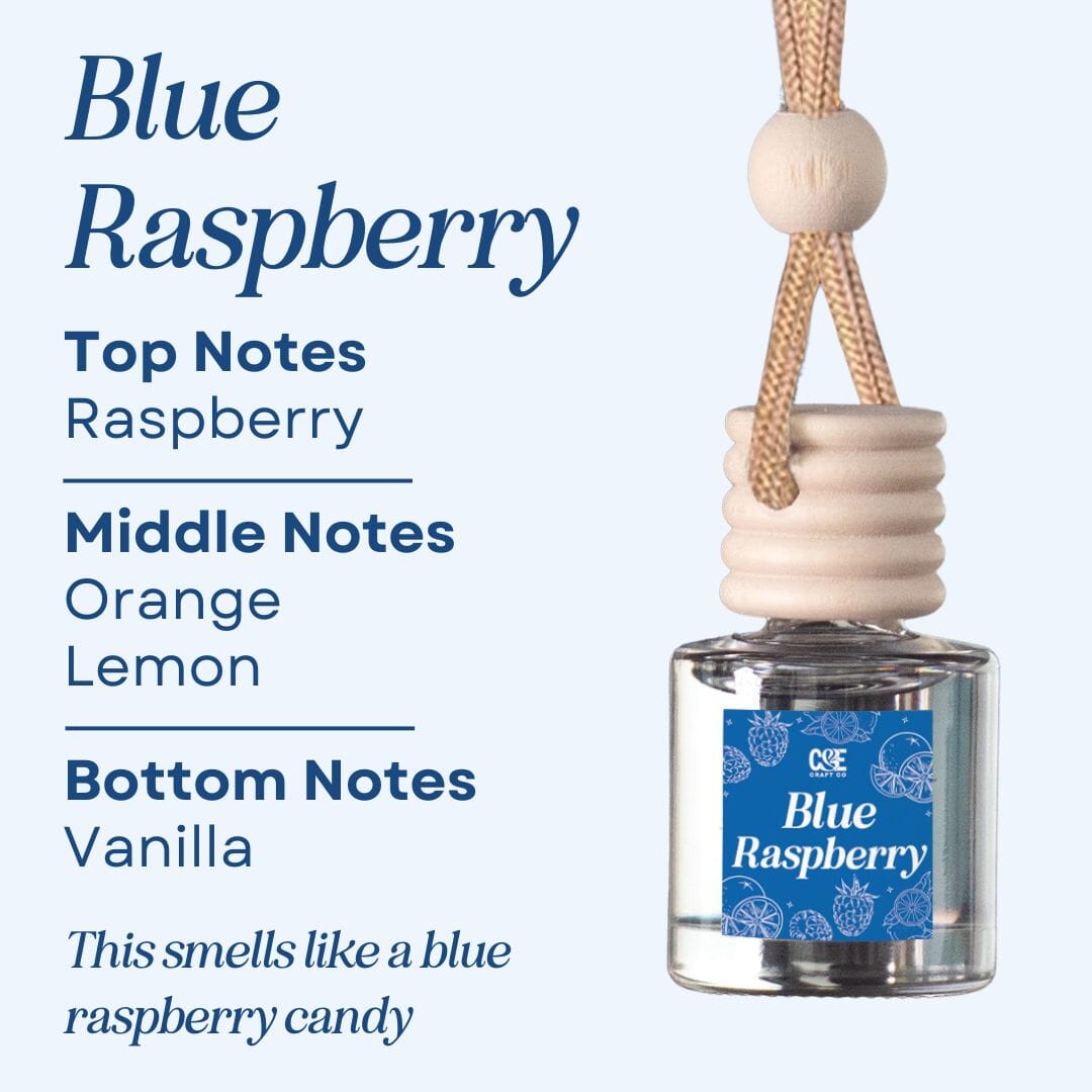 Scented Car Air Freshener Vehicle Air Fresheners CANDECraftCo Blue Raspberry