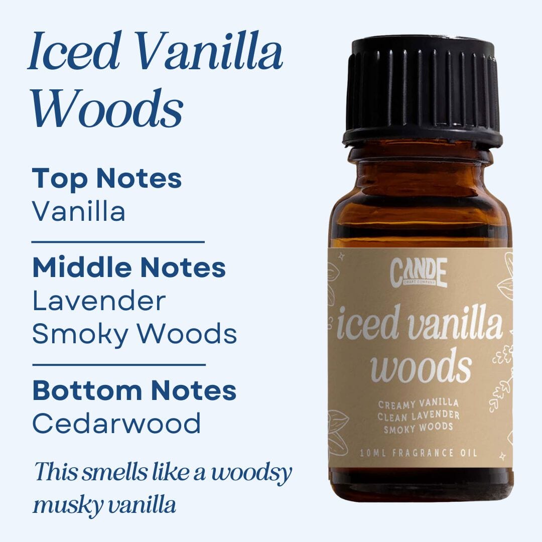 Scented Premium Fragrance Oil C & E Craft Co Iced Vanilla Woods