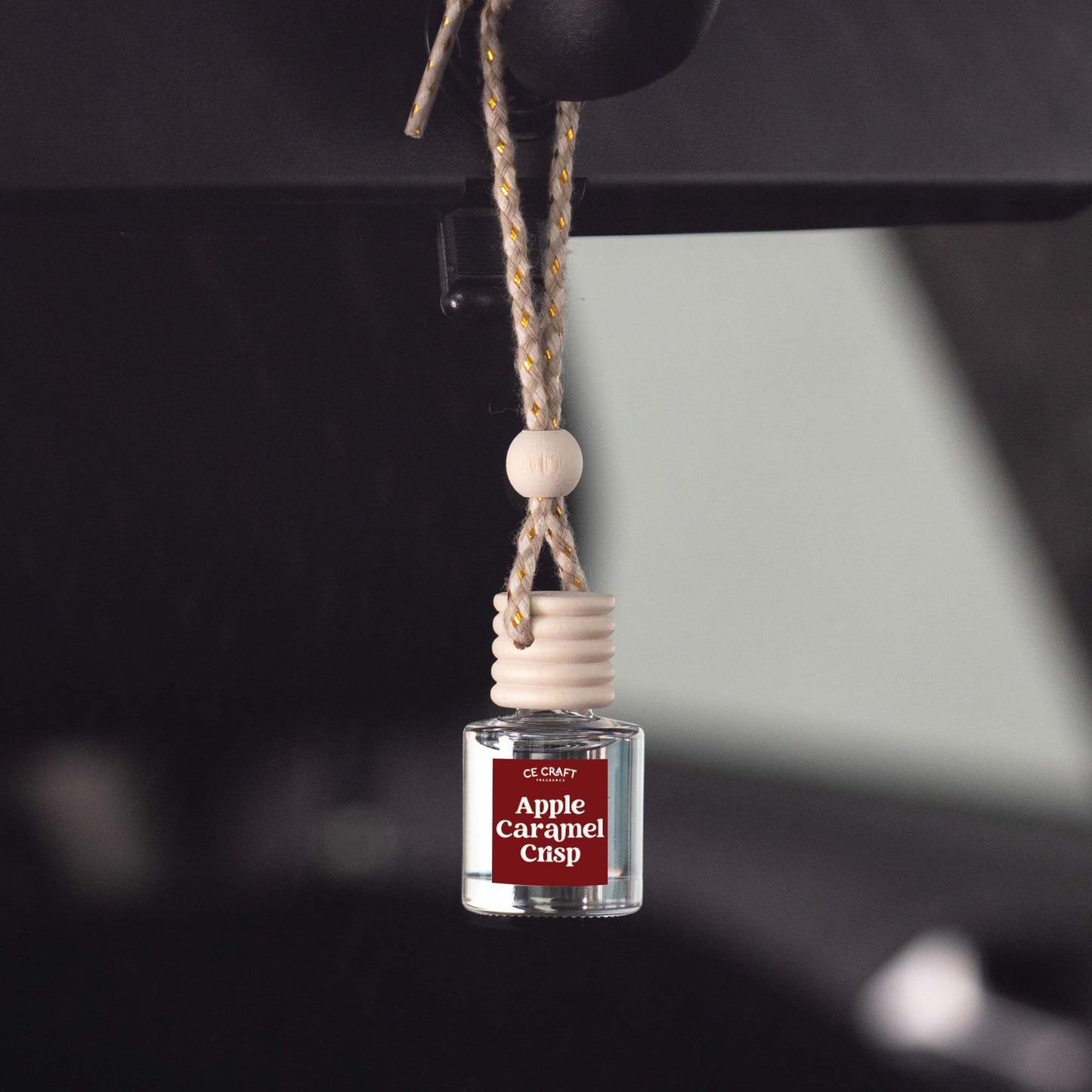 Apple Caramel Crisp Scented Car Diffuser | Hanging Car Air Freshener Candles CE Craft