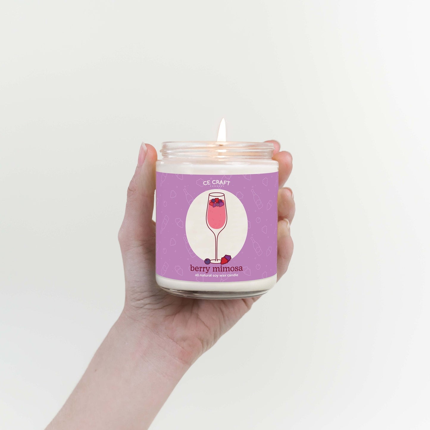 Berry Mimosa Cocktail Inspired Scented Candle C & E Craft Co
