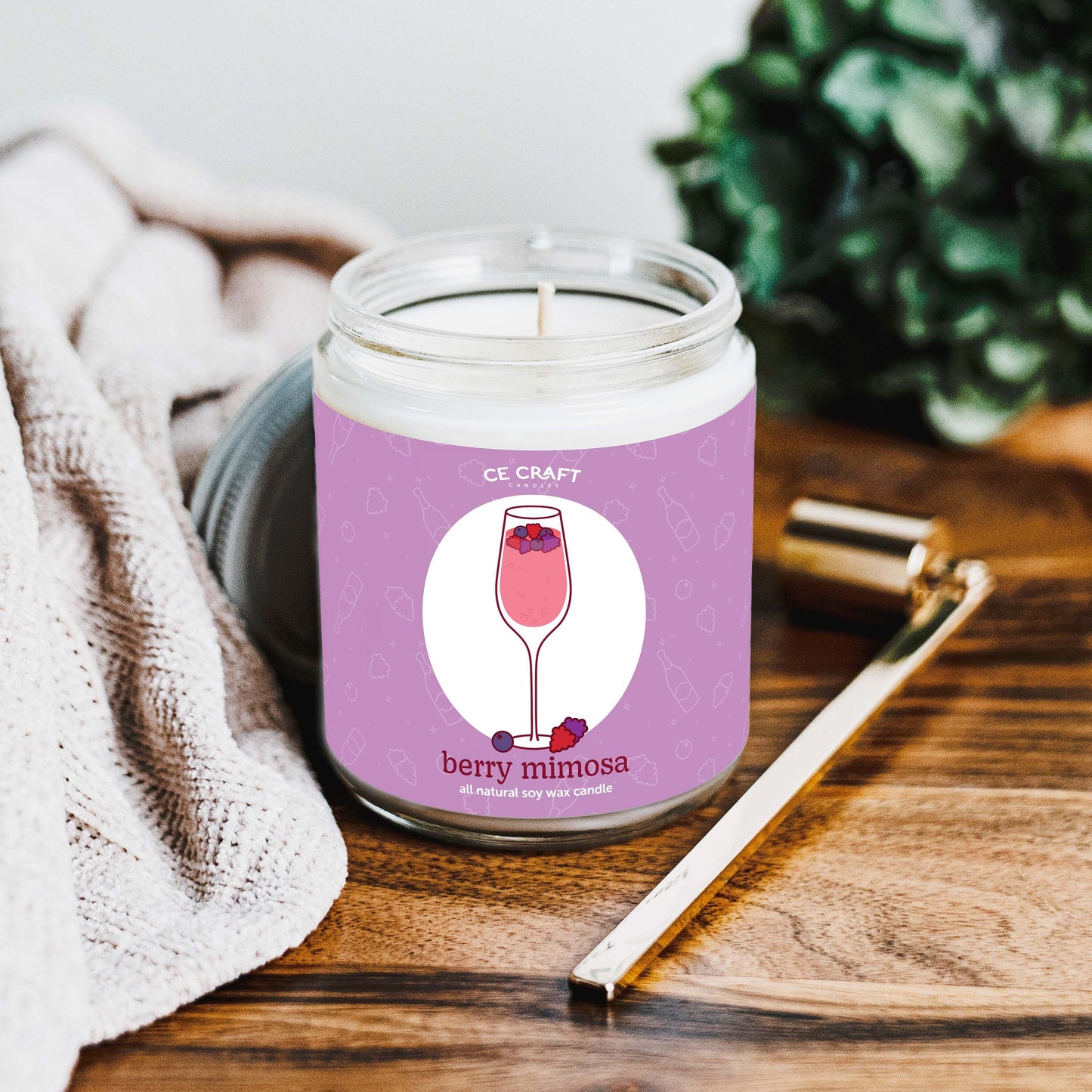 Berry Mimosa Cocktail Inspired Scented Candle C & E Craft Co