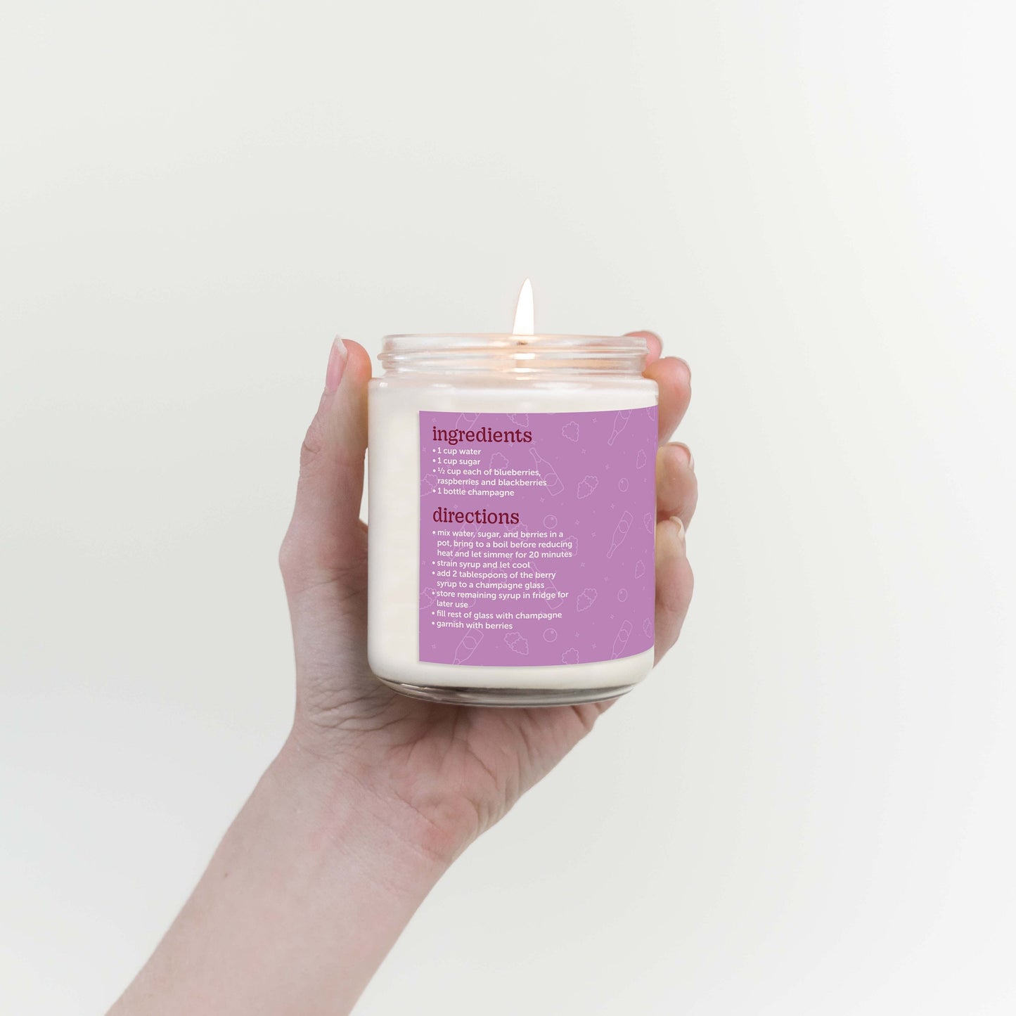 Berry Mimosa Cocktail Inspired Scented Candle C & E Craft Co