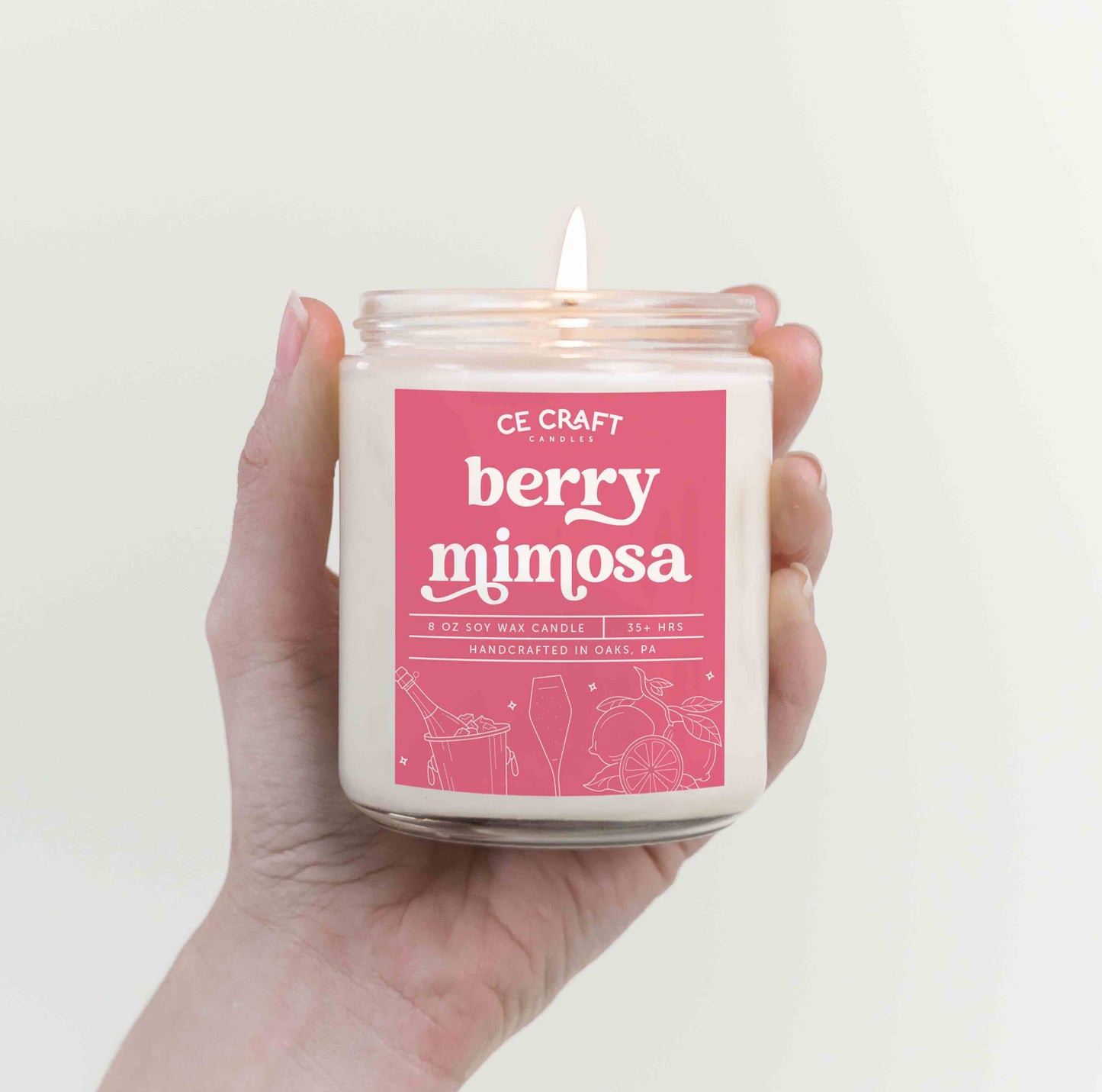 Berry Mimosa Scented Candle Candles CE Craft