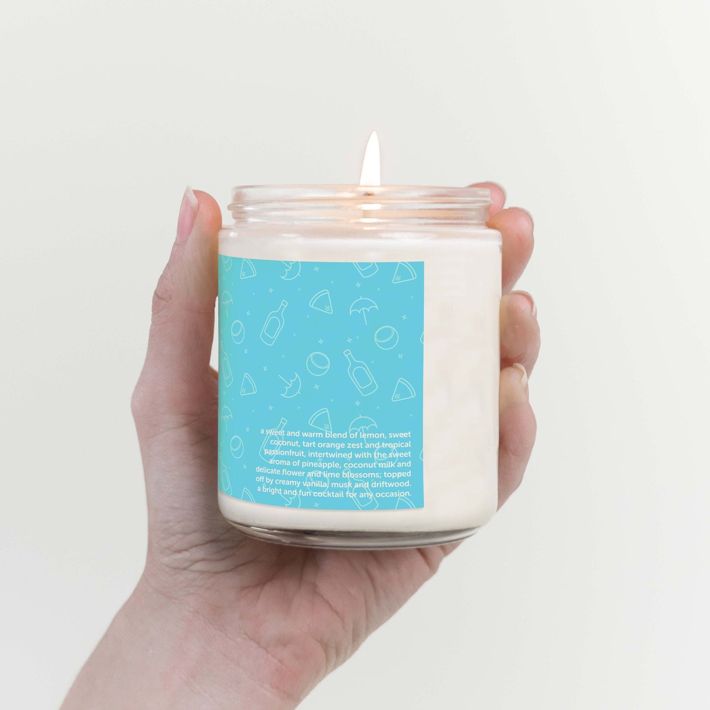 Blue Hawaiian Cocktail Inspired Scented Candle C & E Craft Co