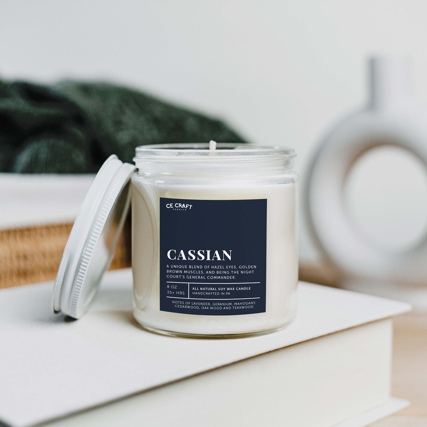 Cassian Scented Soy Wax Candle - A Court of Thrones and Roses Inspired Candle C & E Craft Co
