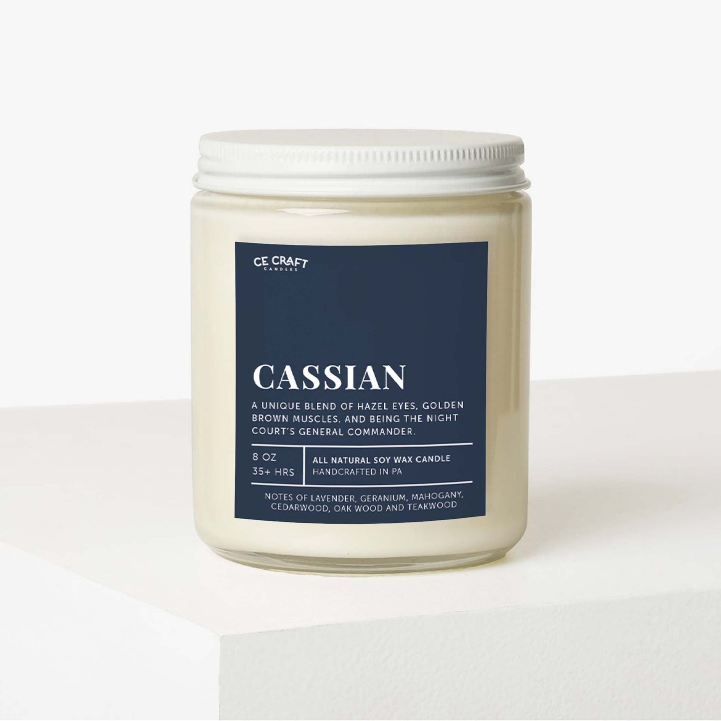 Cassian Scented Soy Wax Candle - A Court of Thrones and Roses Inspired Candle C & E Craft Co