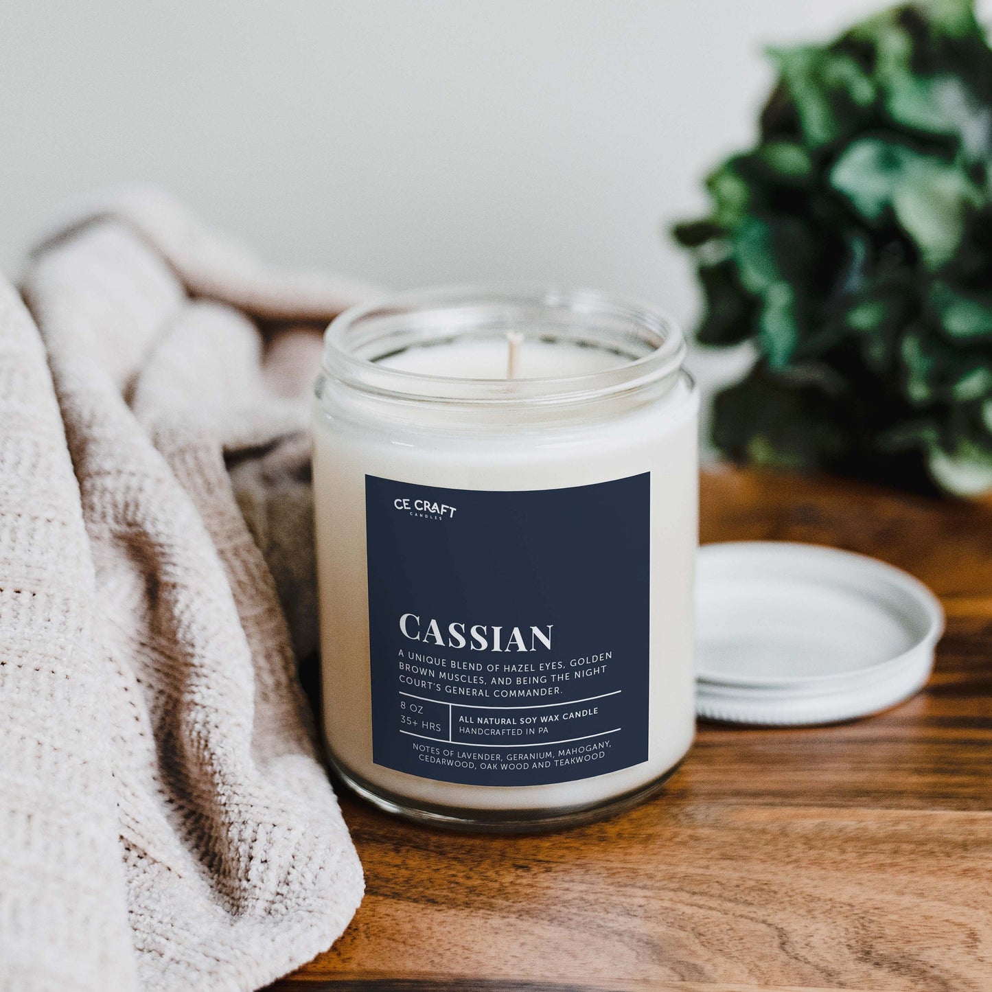Cassian Scented Soy Wax Candle - A Court of Thrones and Roses Inspired Candle C & E Craft Co