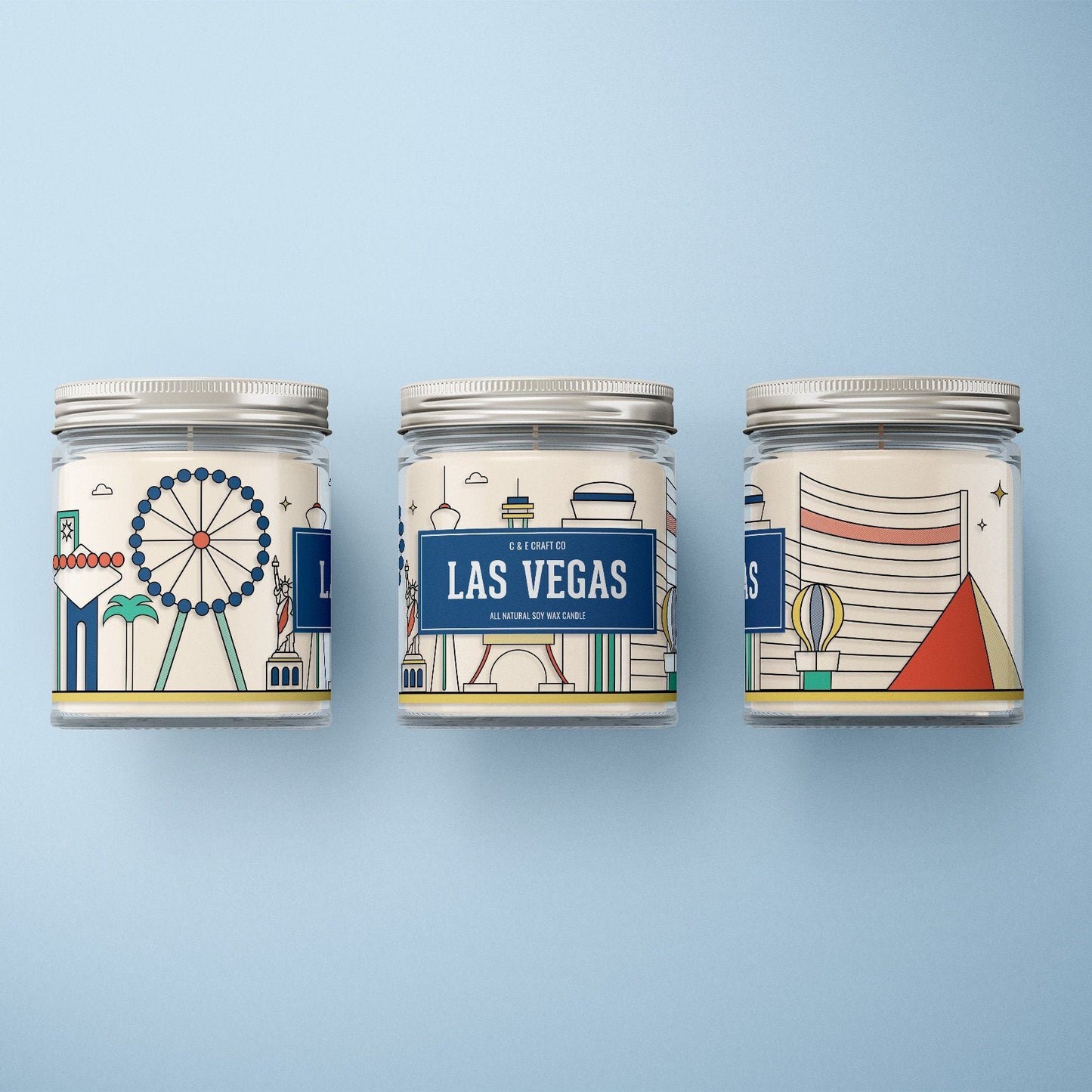 C&E - Las Vegas Skyline - Soy Wax Candle - Las Vegas Gift C & E Craft Co