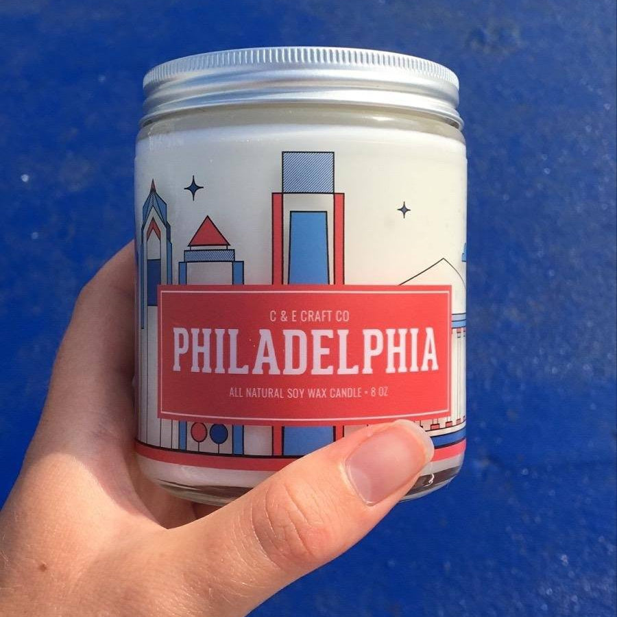 C&E - Philadelphia Skyline - Soy Wax Candle - Philadelphia Gift C & E Craft Co