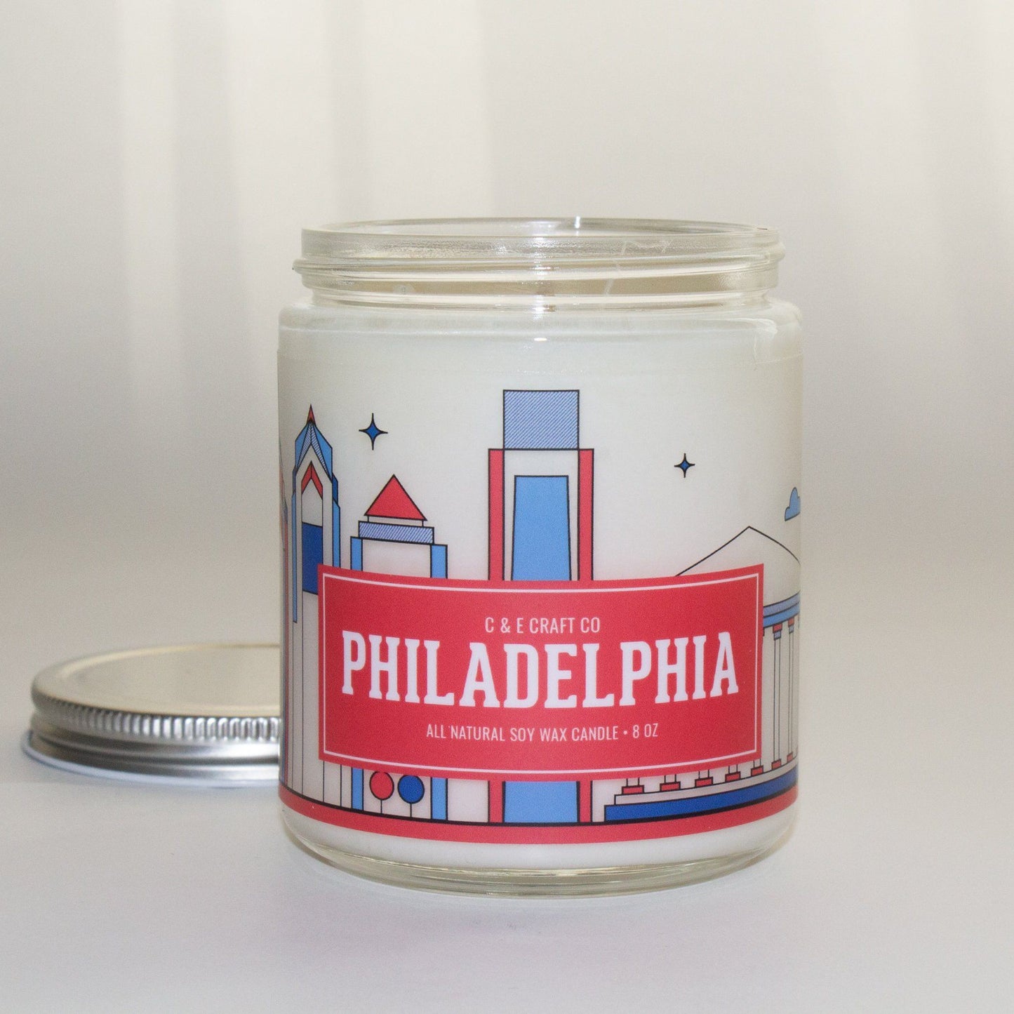 C&E - Philadelphia Skyline - Soy Wax Candle - Philadelphia Gift C & E Craft Co