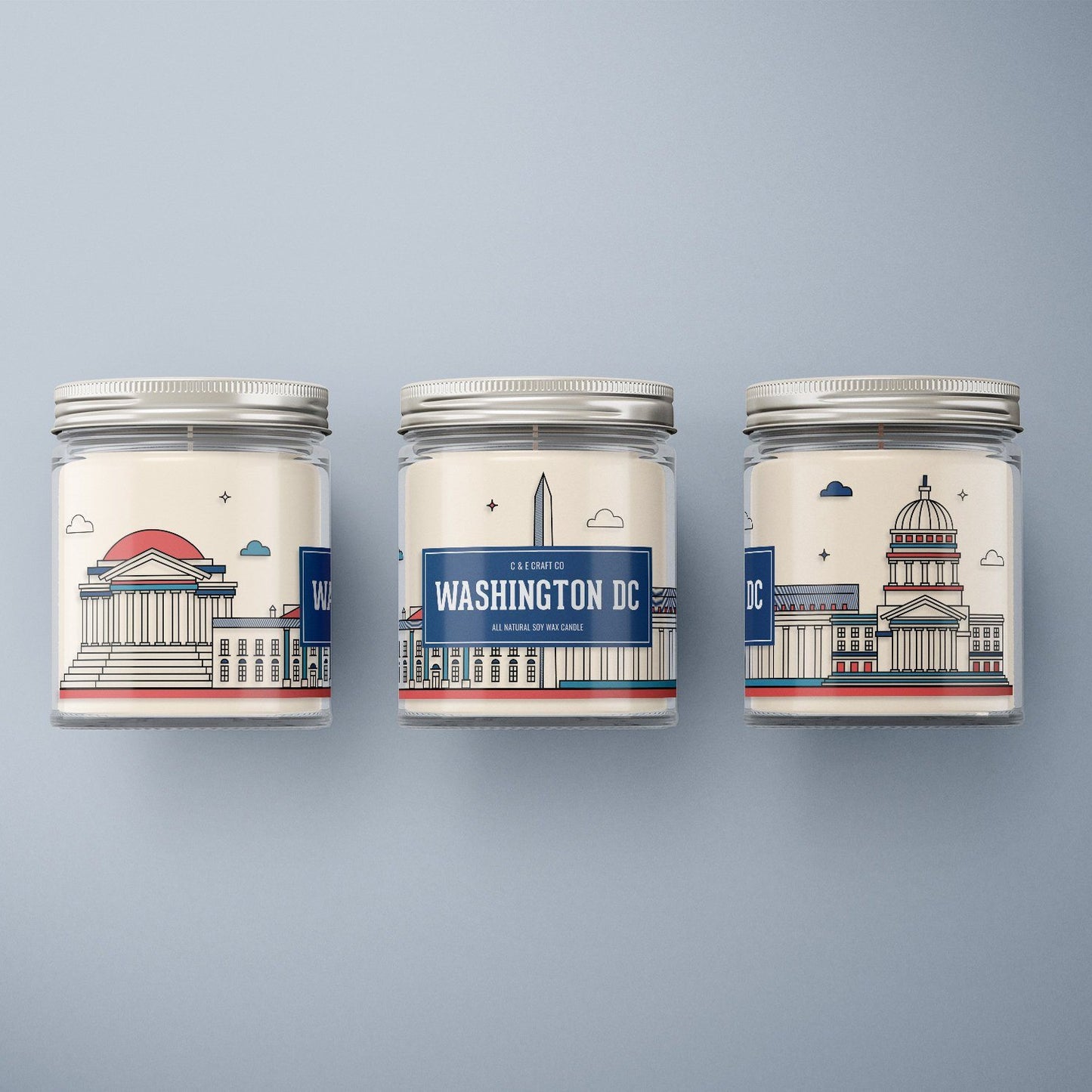 C&E - Washington DC Skyline - Soy Wax Candle - Washington DC Gift C & E Craft Co