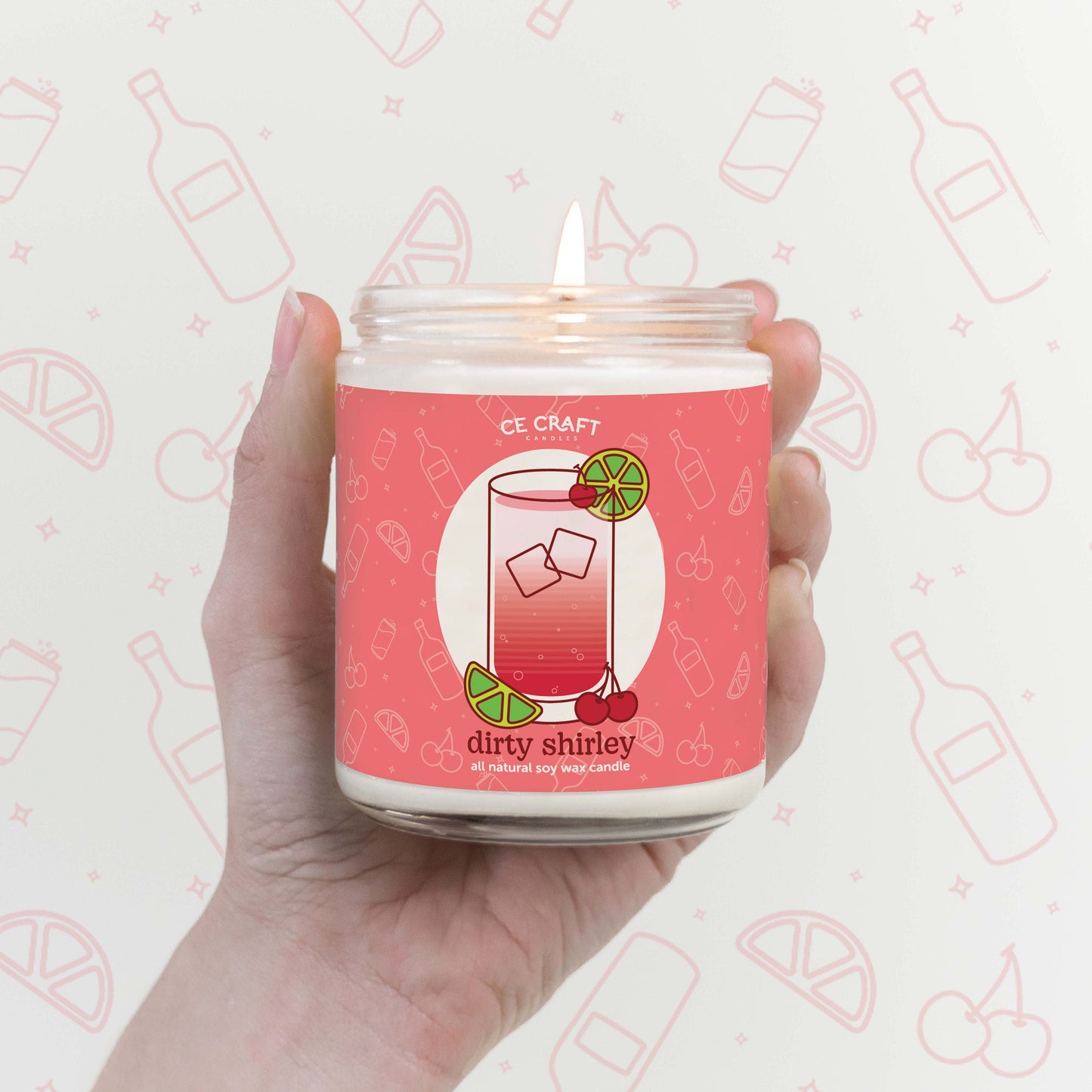 Dirty Shirley Cocktail Scented Candle C & E Craft Co
