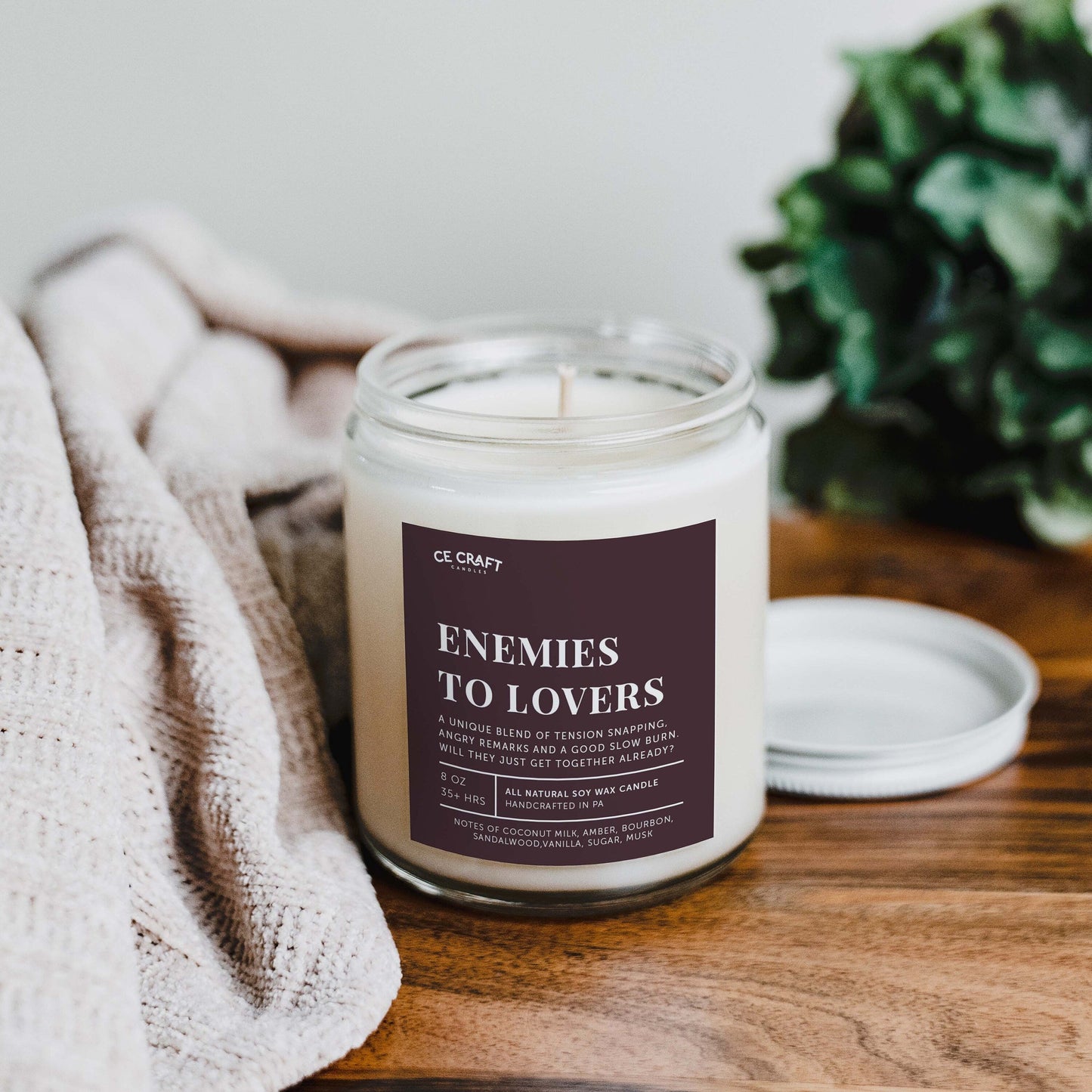 Enemies to Lovers Scented Soy Wax Candle C & E Craft Co