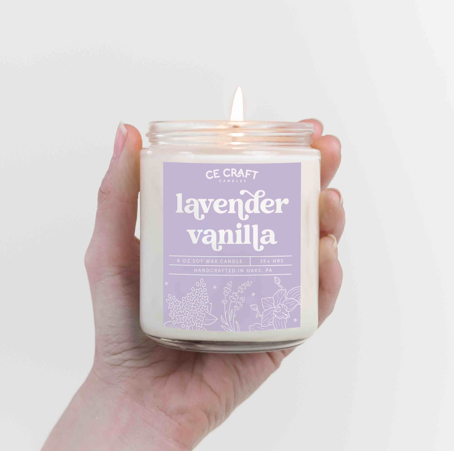 Lavender Vanilla Scented Candle Candles CE Craft