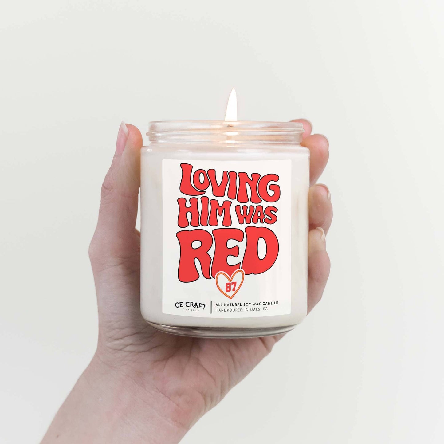 Loving Him Was Red Scented Candle Candles CE Craft