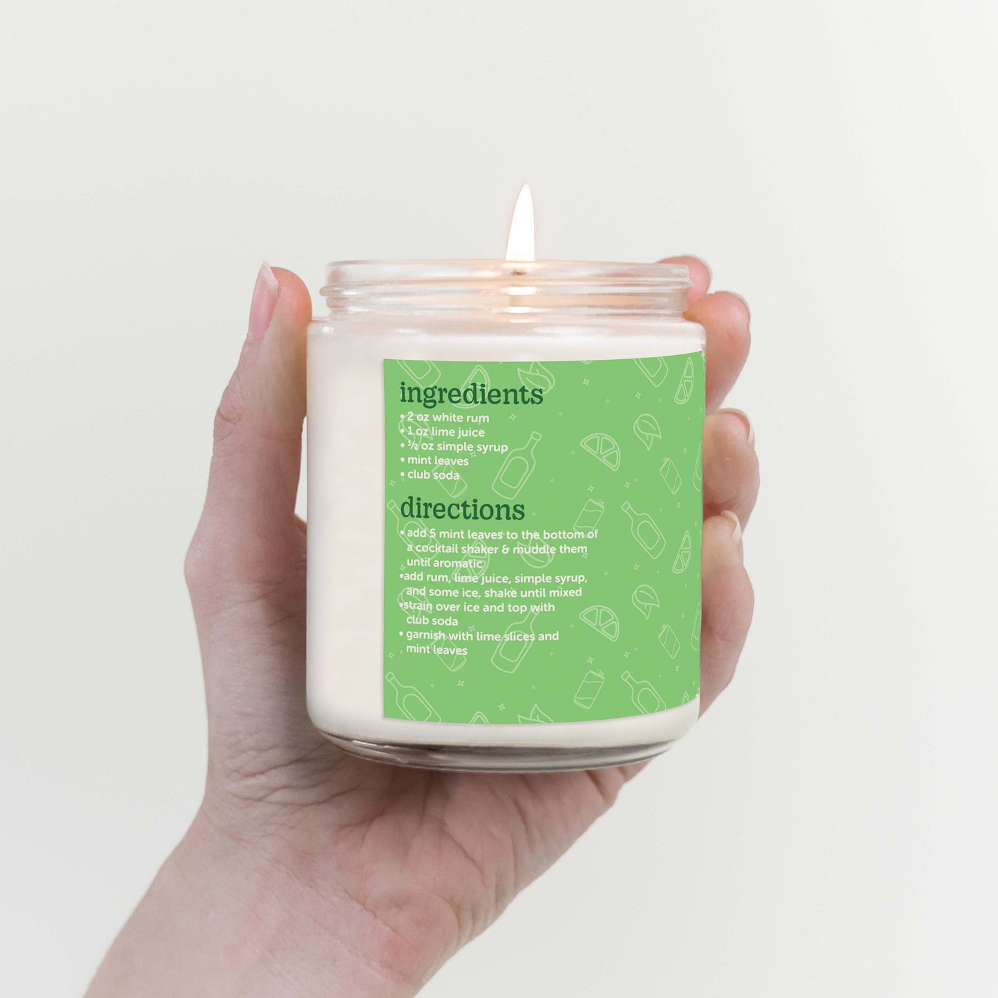 Mojito Cocktail Scented Candle C & E Craft Co