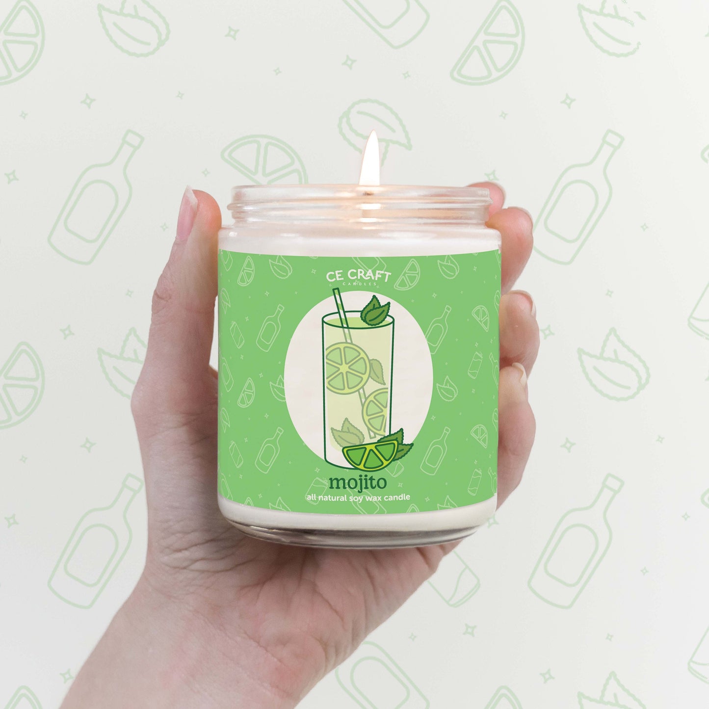 Mojito Cocktail Scented Candle C & E Craft Co