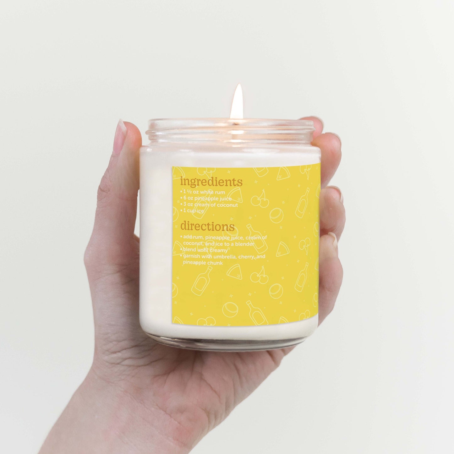 Pina Colada Cocktail Inspired Scented Candle C & E Craft Co
