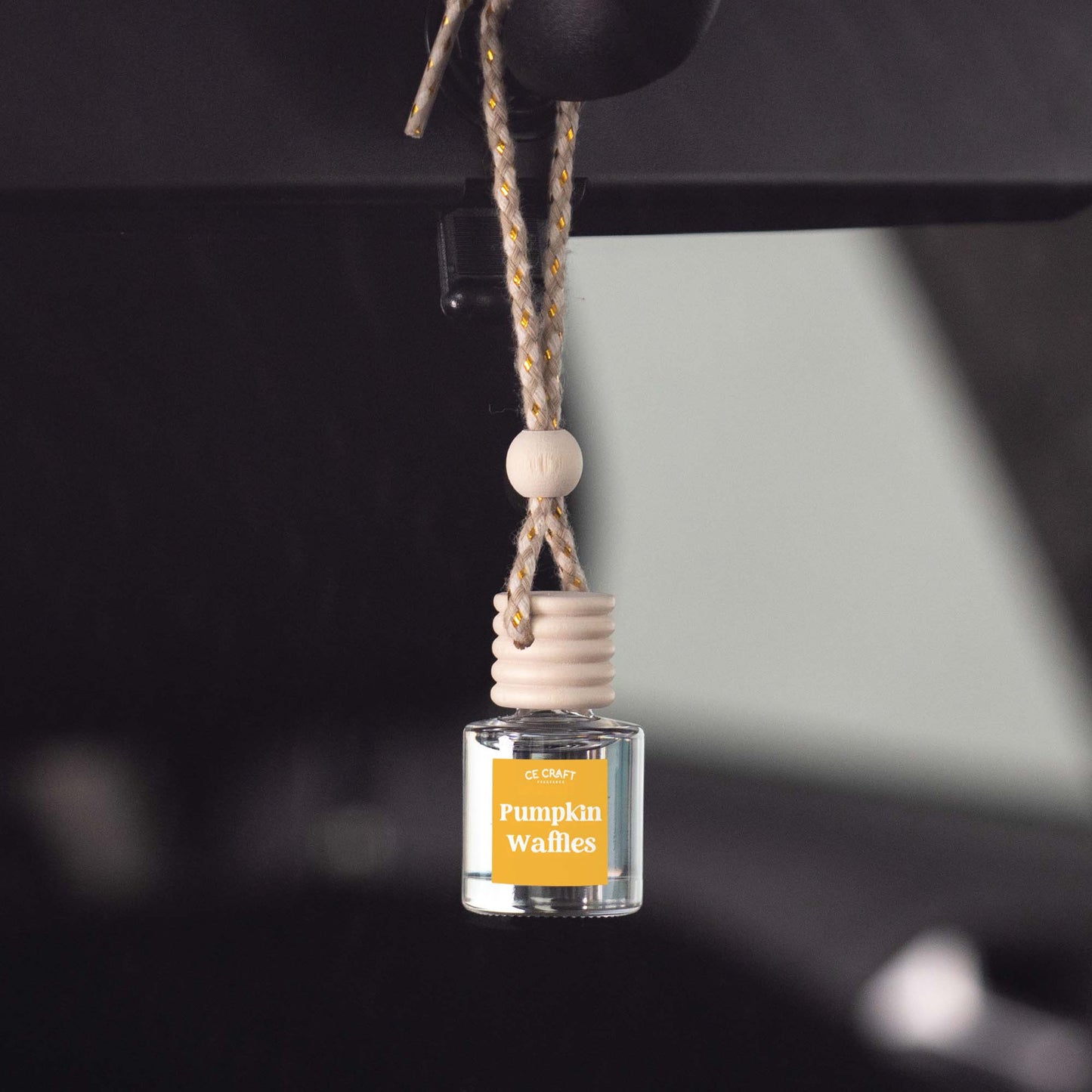 Pumpkin Waffles Scented Car Diffuser | Hanging Car Air Freshener Candles CE Craft