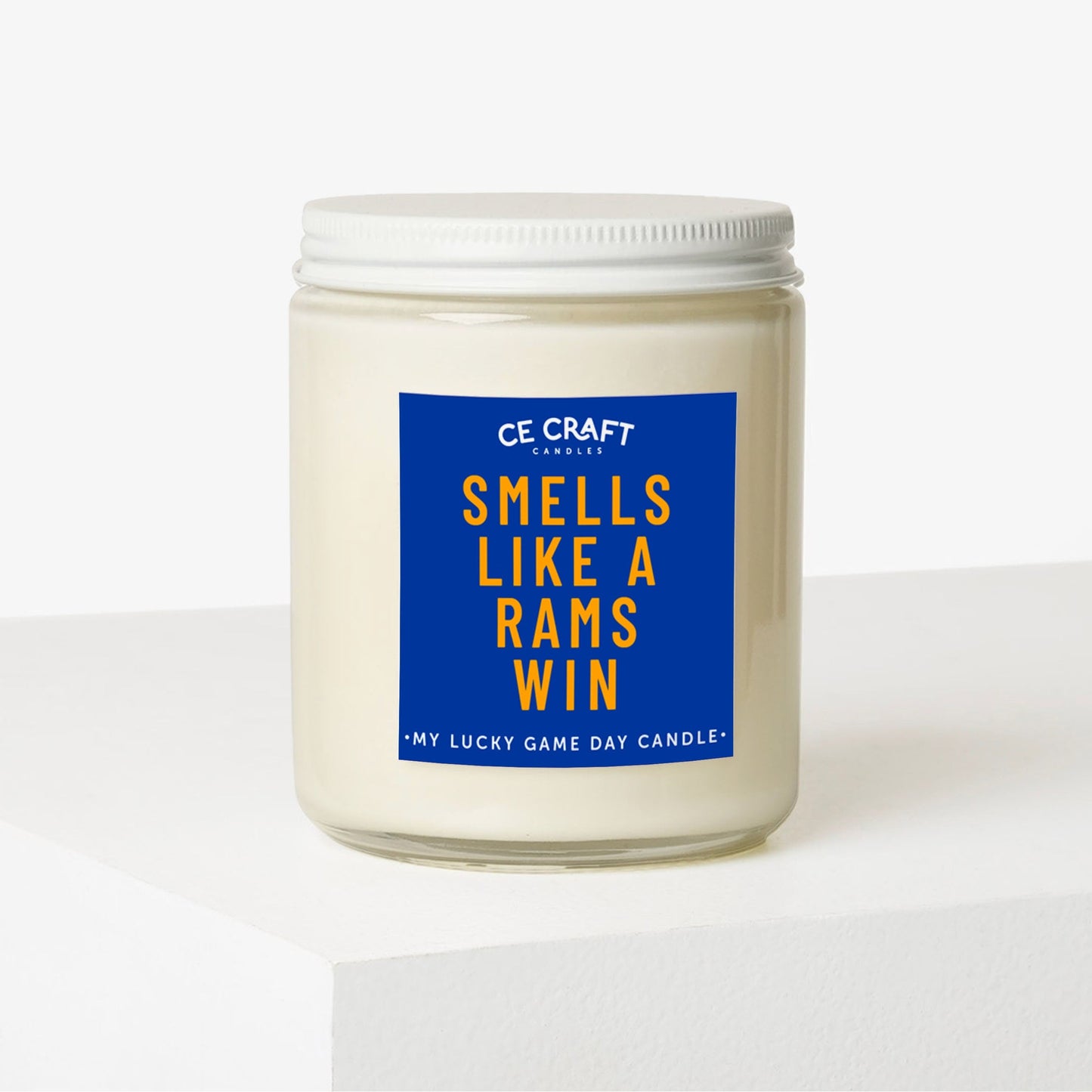 Smells Like a Rams Win Scented Candle C & E Craft Co