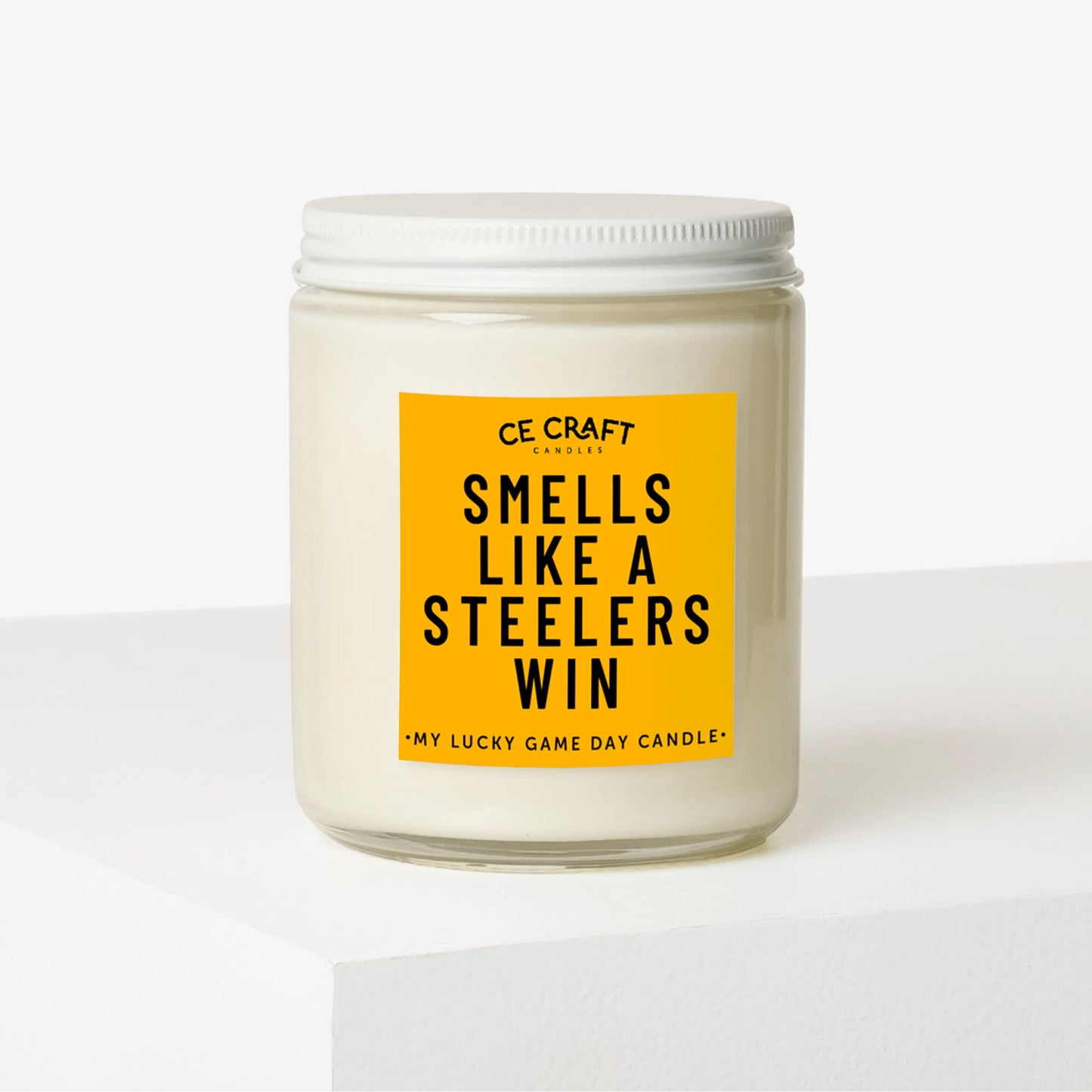 Smells Like a Steelers Win Scented Candle - Pittsburgh Steelers C & E Craft Co