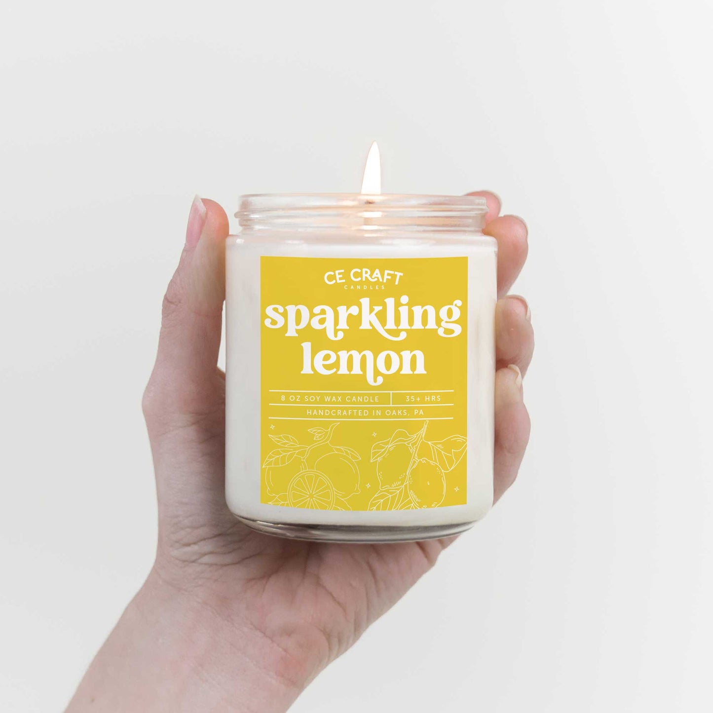 Sparkling Lemon Scented Candle Candles CE Craft