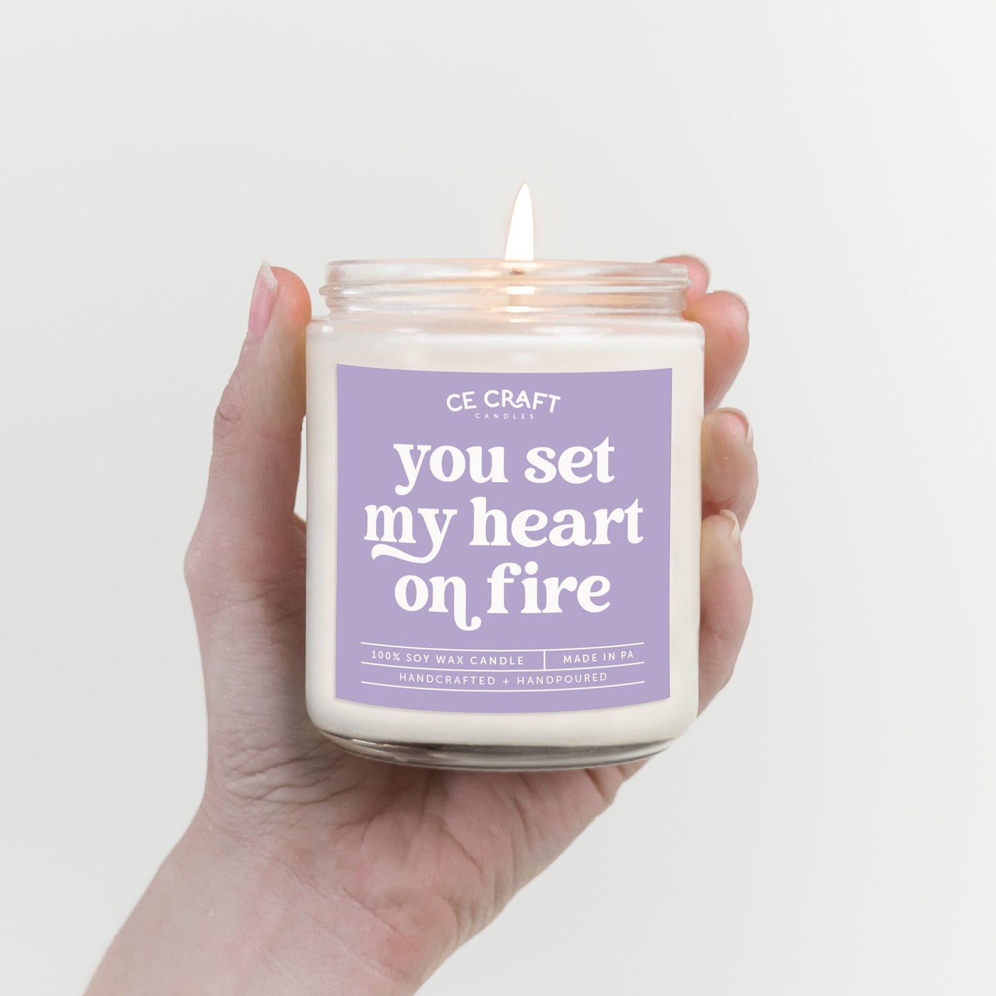 You Set My Heart on Fire Candle Candles CE Craft