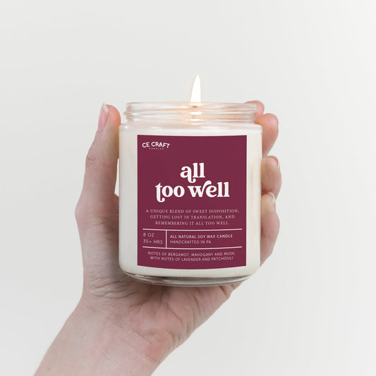All Too Well Scented Candle Candles CE Craft 