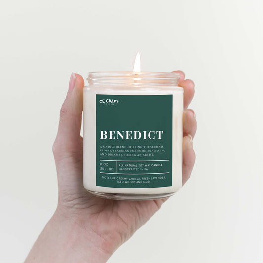Benedict Scented Soy Wax Candle C & E Craft Co 