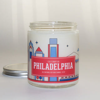 C&E - Philadelphia Skyline - Soy Wax Candle - Philadelphia Gift C & E Craft Co 