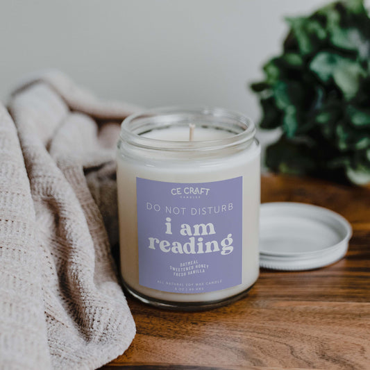 Do Not Disturb I'm Reading Soy Wax Candle C & E Craft Co 