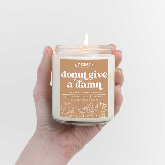 Donut Give a Damn Scented Candle Candles CE Craft 
