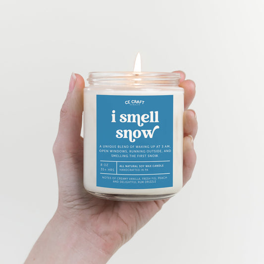 I Smell Snow Scented Candle Candles CE Craft 