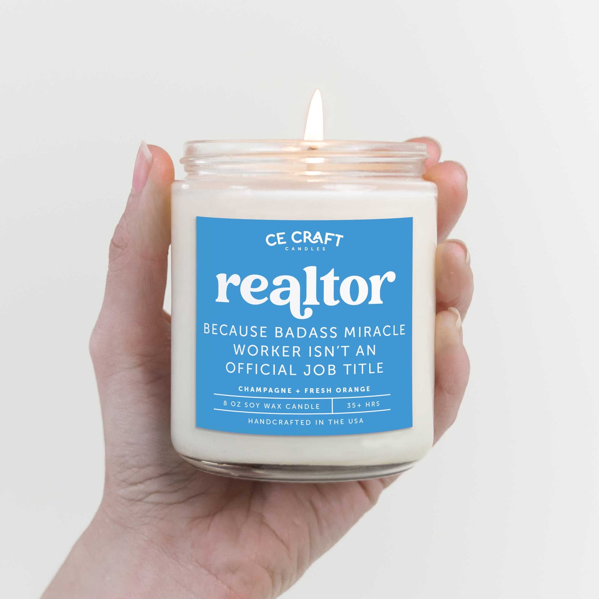 Realtor Because Badass Miracle Worker Isn't an Official Job Title Candle Candles CE Craft 