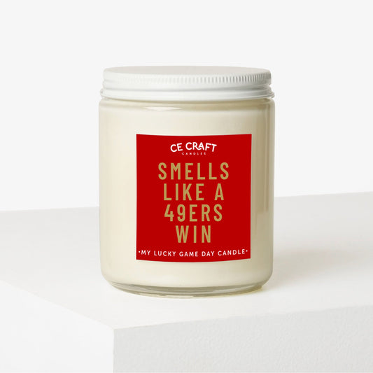 Smells Like a 49ers Win Scented Candle C & E Craft Co 