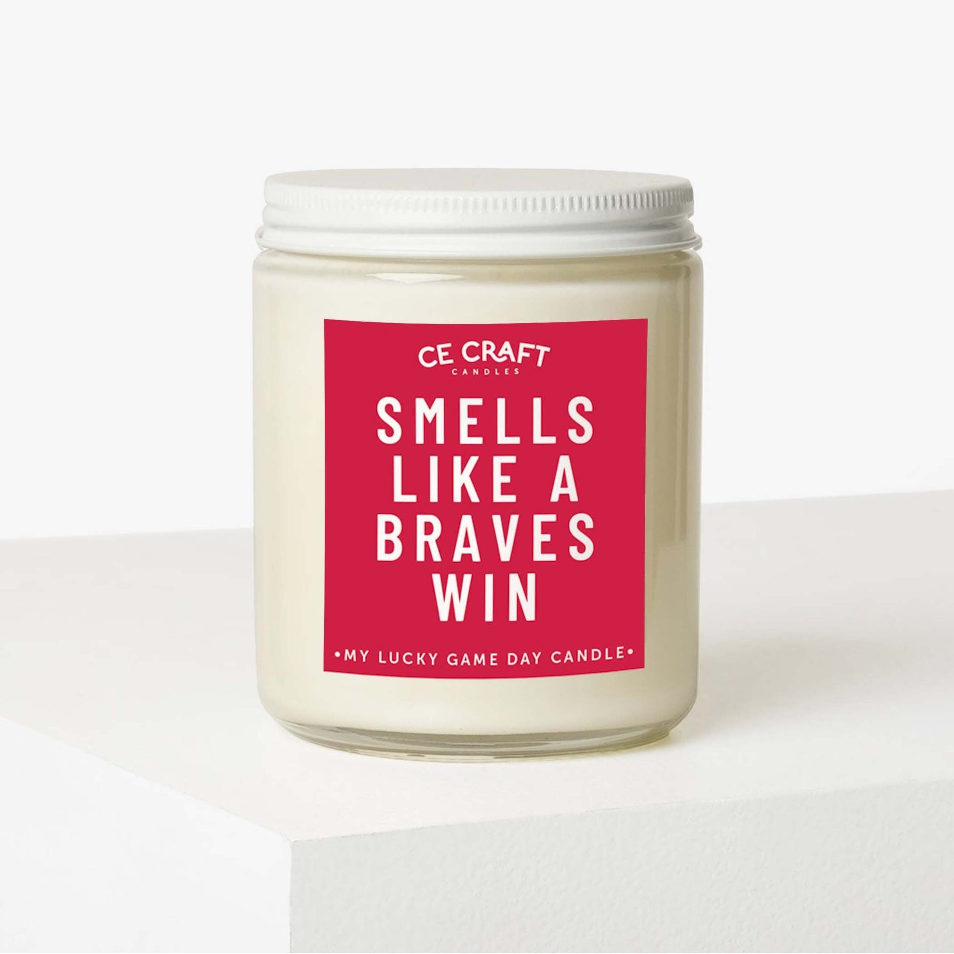 Smells Like A Braves Win Scented Candle C & E Craft Co 