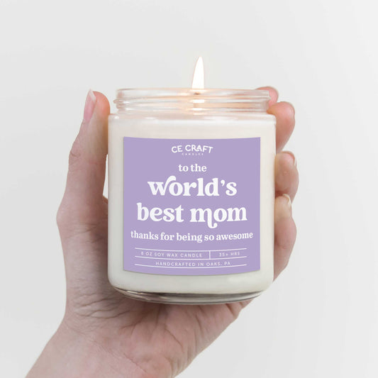 World's Best Mom Soy Wax Candle Candles CE Craft 